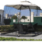 🚩🌞Multifunctional garden parasol with mosquito net, windproof, rainproof, and provides sun protection