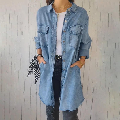 ✨️✨️Mẫu mới nhất🤠🩵Áo khoác nữ có ve áo giả denim thoải mái