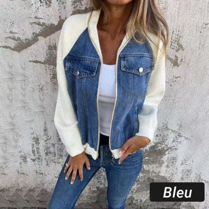 🔥Áo khoác Denim có khóa kéo cho nữ