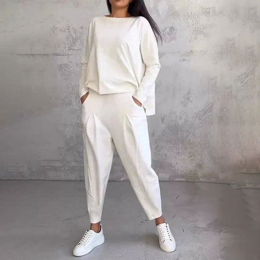 Fashion, Casual ✨Long sleeve round neck and pants 2-piece set