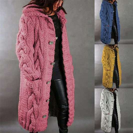 2023 вязаный толстый свитер пальто-бесплатная доставка