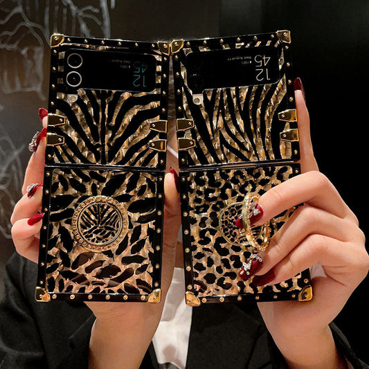 (45% Rabatt) Luxus Glitter Leopard Quadratische Telefon hülle