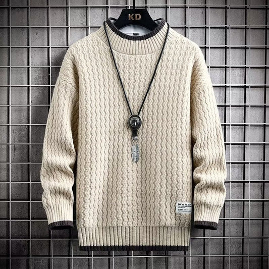 PERFEKCYJNY PREZENT-klasyczny męski sweter z okrągłym dekoltem: wygodny i stylowy